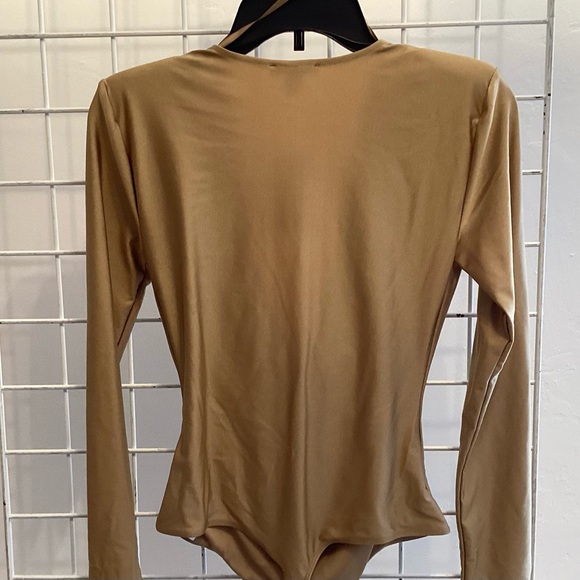 Stretch Satin Bodysuit Gold NWT - Picture 4 of 7